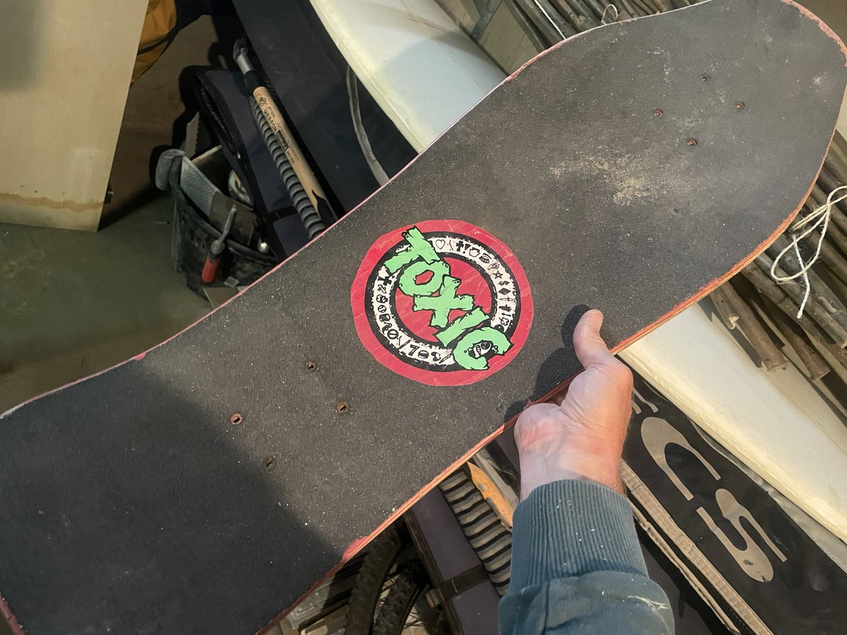 just found my old skateboard #toxic with a <a href="/bernie_odowd/">Bernie O'Dowd</a> artwork on it. #skateboard