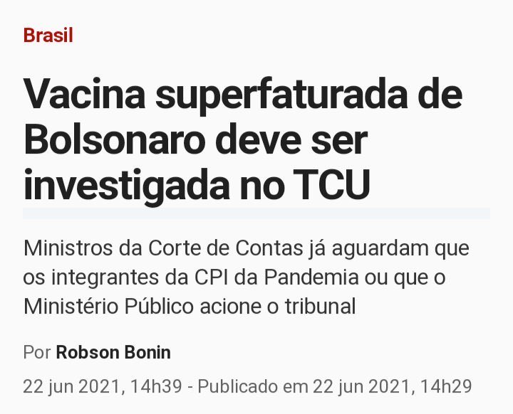 Bolsonaro vai cair, é fato, a dúvida é: vai ser por impeachment ou renúncia?
#BolsonaroCorrupto