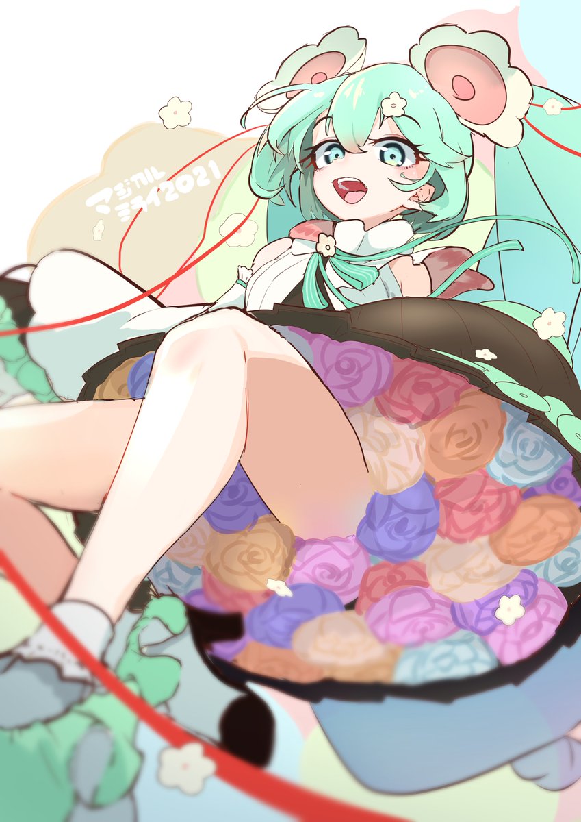 初音ミク ,null 「マジミラ2021ちゃん!
お花かわいい!! 」|みしづかのイラスト