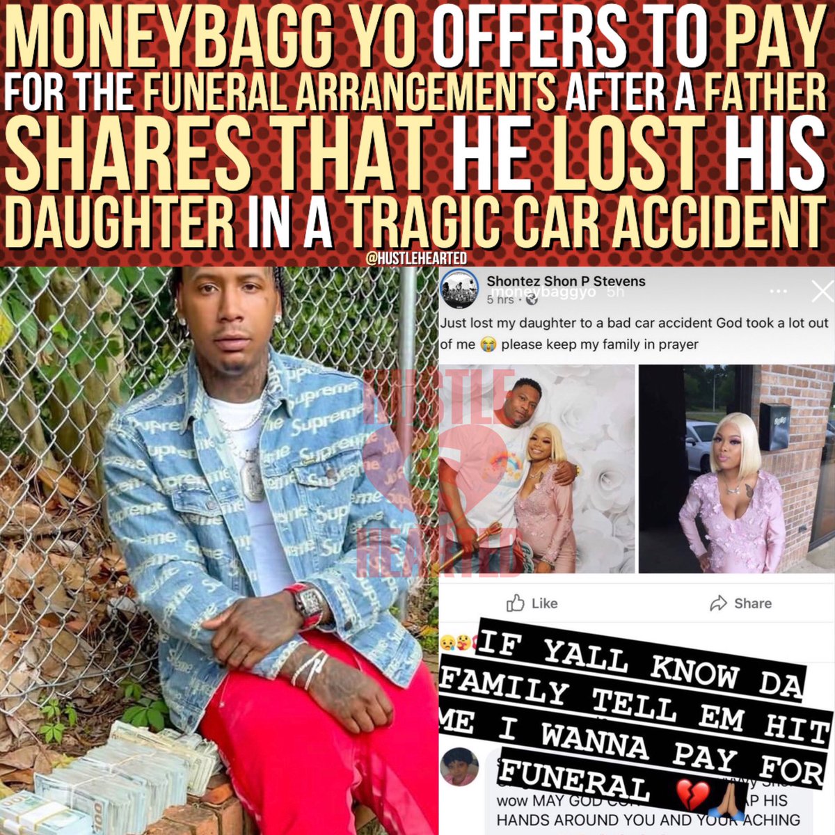 Moneybagg Yo offers to pay for funeral after seeing that a father lost his daughter due to a tragic car accident 🙏🏾