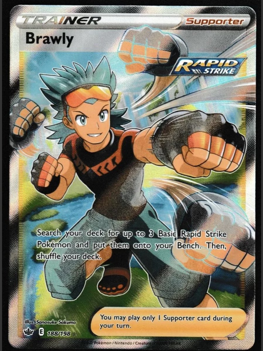 trainercotd's tweet image. The Trainer Card of the Day is Brawly!