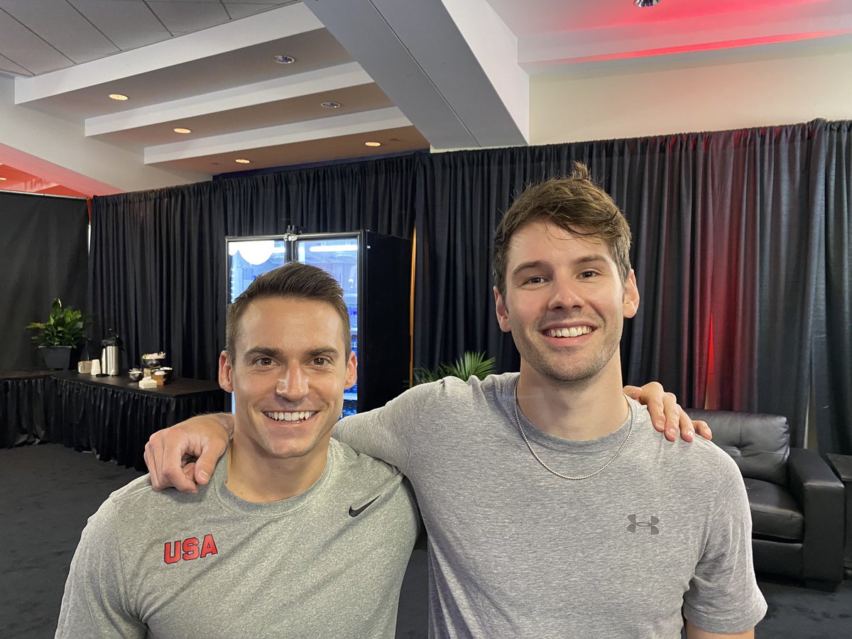 AlecYoder's tweet photo. in 2012, I waited 30 minutes in line to get a photo with @SamuelMikulak. tomorrow, I am rotating with him at Olympic Trials. hard work is a beautiful thing 💪🏼 https://t.co/gk7QTLDk1B
