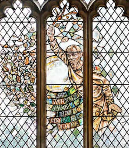 AlabasterMiss's tweet photo. The gorgeous #stainedglass by Helen Whittaker in St Peter and St Mary's #church, Stowmarket.
#GreenInChurches https://t.co/VP2CGzZodb