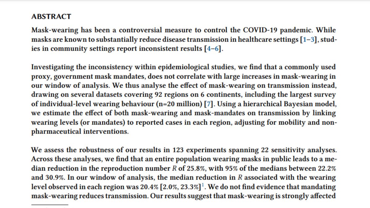 By how much does community mask-wearing reduce COVID-19 transmission? A new paper coauthored by FHI researchers explores the relationship between mask-wearing and transmission Read the full paper here: ow.ly/fVBZ50FgTYU