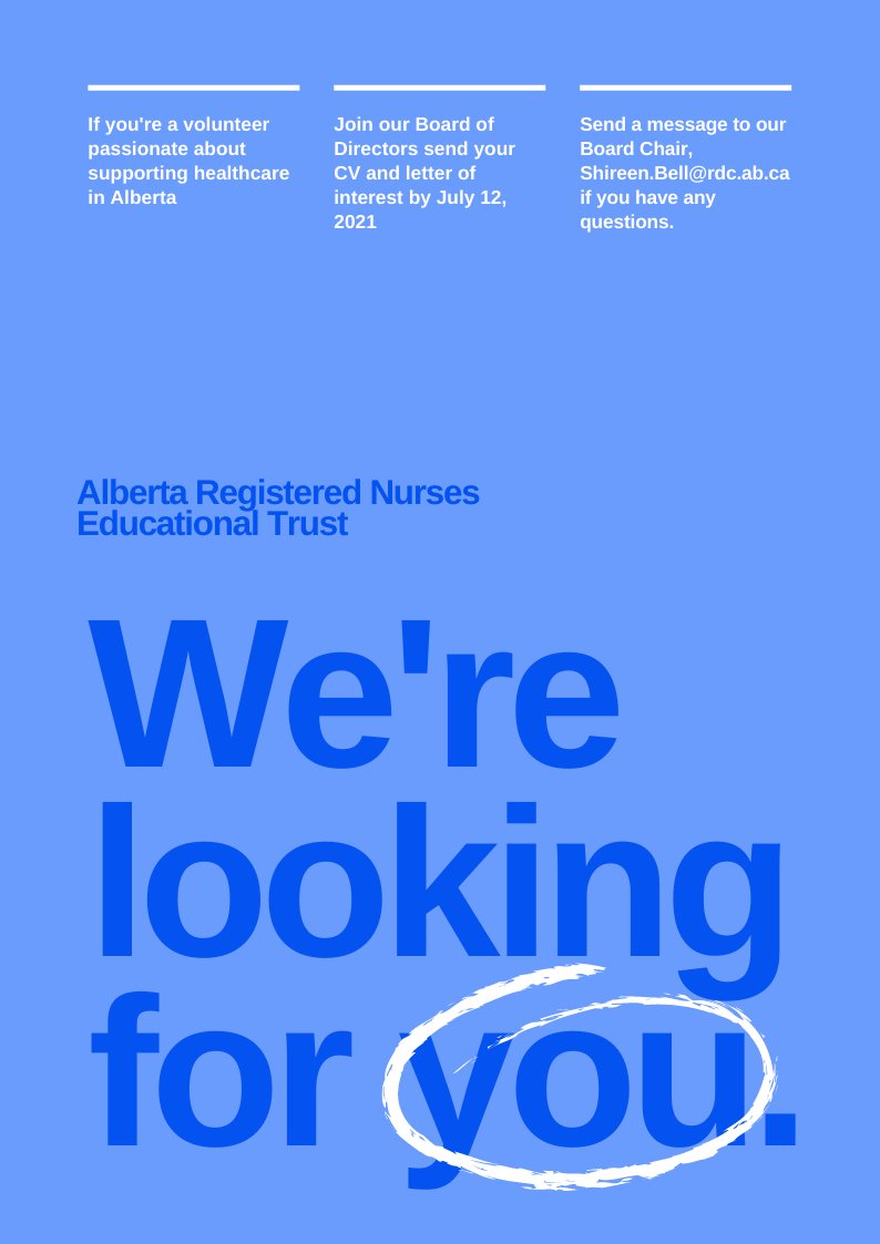 ARNET is recruiting new Board Members for fall 2021. Exciting opportunity for visionary thinkers wanting to make a difference in healthcare in Alberta.
arnet.ca/our-impact/loo…
#nursing #nursingeducation #philanthropy #boardmembers