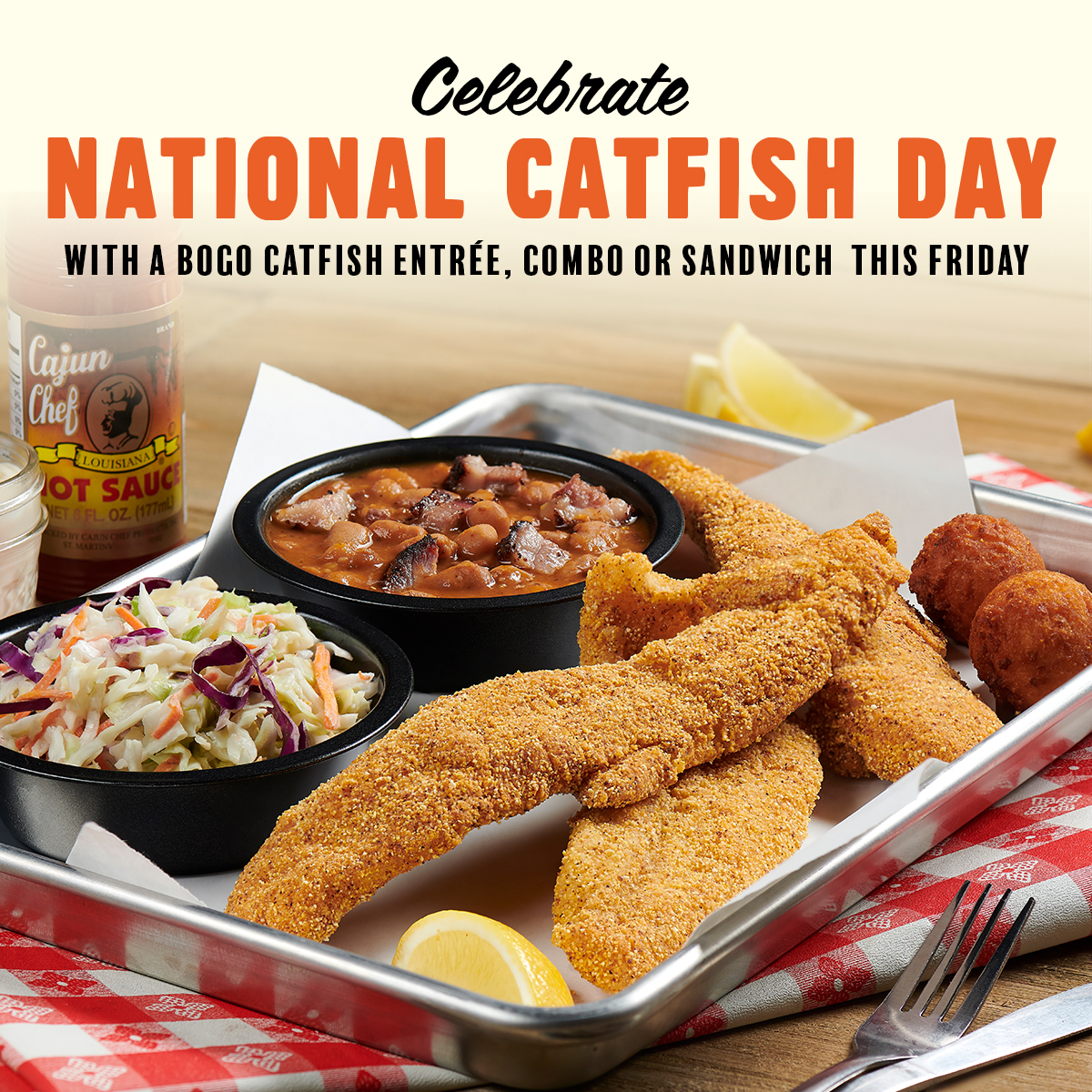 gradysbarbecue's tweet image. Join us this Friday, 6/25 to celebrate National Catfish Day!🐟🔥🎉 Available for dine-in and takeout.