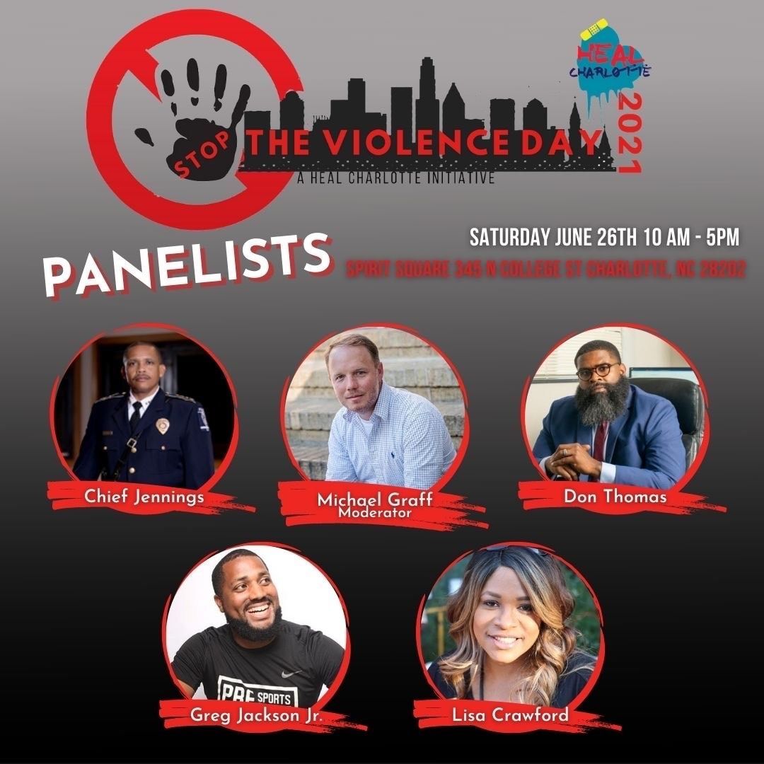.<a href="/cmpdchief/">CMPD Chief</a> will partake in Stop the Violence Day this Sat. during a panel discussion to talk about the issues the #Charlotte community faces and solutions to foster change. This one-day event will begin at 10am at 'Spirit Square' on 345 N. College Street. <a href="/HealCharlotte1/">Heal Charlotte</a>