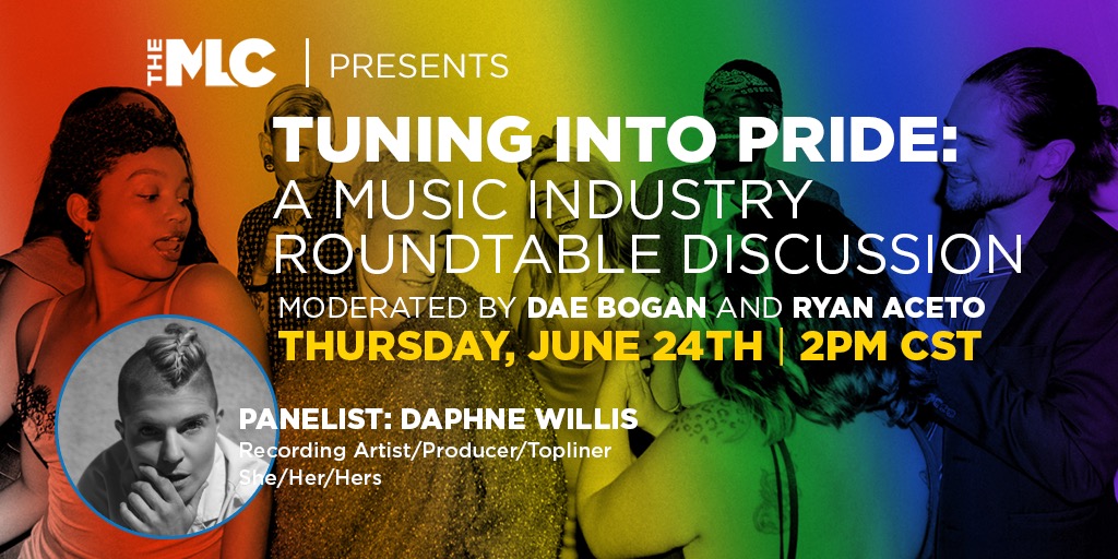 Daphne Willis (@daphnewillis) on Twitter photo Happy Pride Month! I am looking forward to participating in <a href="/MLC_US/">The Mechanical Licensing Collective</a> Tuning into Pride roundtable on June 24 (tomorrow!) at 2pm CT. Register 🌈bit.ly/TuneInToPRIDE Happy Pride Month! I am looking forward to participating in <a href="/MLC_US/">The Mechanical Licensing Collective</a> Tuning into Pride roundtable on June 24 (tomorrow!) at 2pm CT. Register 🌈bit.ly/TuneInToPRIDE