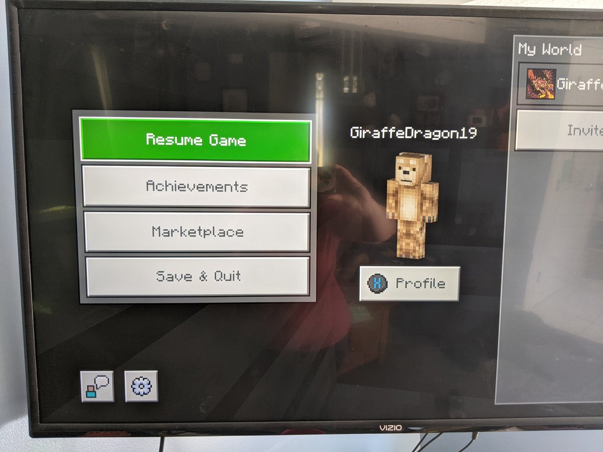 BeanyRose's tweet photo. @MojangSupport My son can not find his world settings for Xbox One edition to change from survival to creative. Can you help? https://t.co/W0QtdkAthu