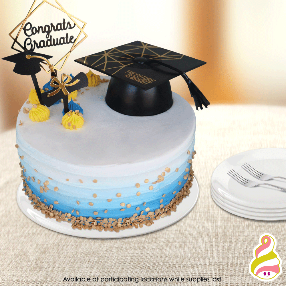 Menchie S Yogurt Sur Twitter It S Their Year And They Earned It Show Them How Much You Honor Their Achievements With Our New Customizable Rad Grad Froyo Cake Order A Rad Grad