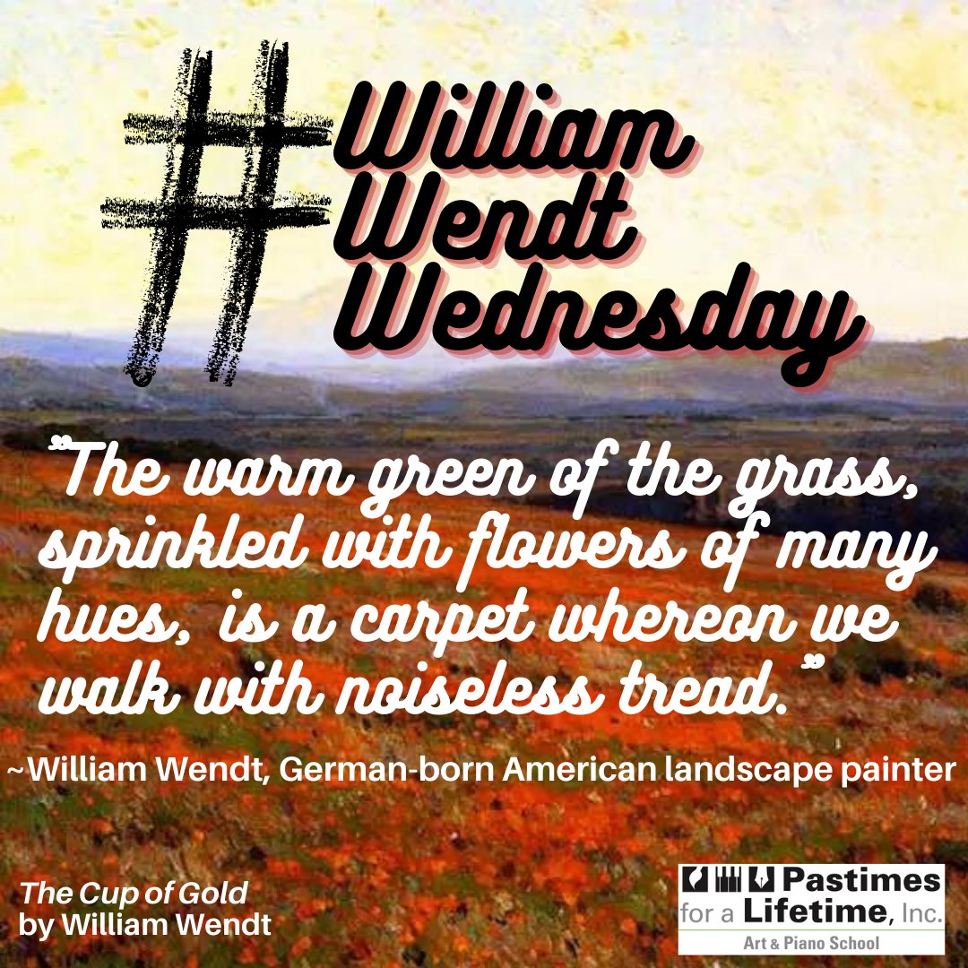 🎨 #WilliamWendtWednesday

'The warm green of the grass, sprinkled with flowers of many hues, is a carpet whereon we walk with noiseless tread.' ~ William Wendt, German-born American landscape painter 

#WilliamWendt #LandscapePainters #InspiringThoughts #ArtistQuotes #ArtQuotes