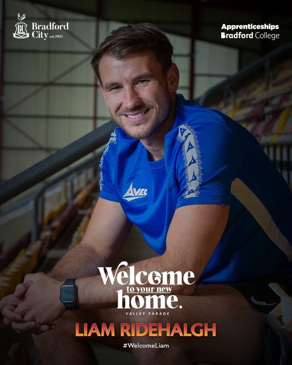 officialbantams's tweet photo. 📰 | Welcome to @liam_ridehalgh - who arrives at the @UtilitaEnergy Stadium on a two-year deal!

➡️ | Read: https://t.co/Bif1SFmnk2

#BCAFC | #TakeMeHome | #WelcomeLiam https://t.co/7EN9lrGM8z