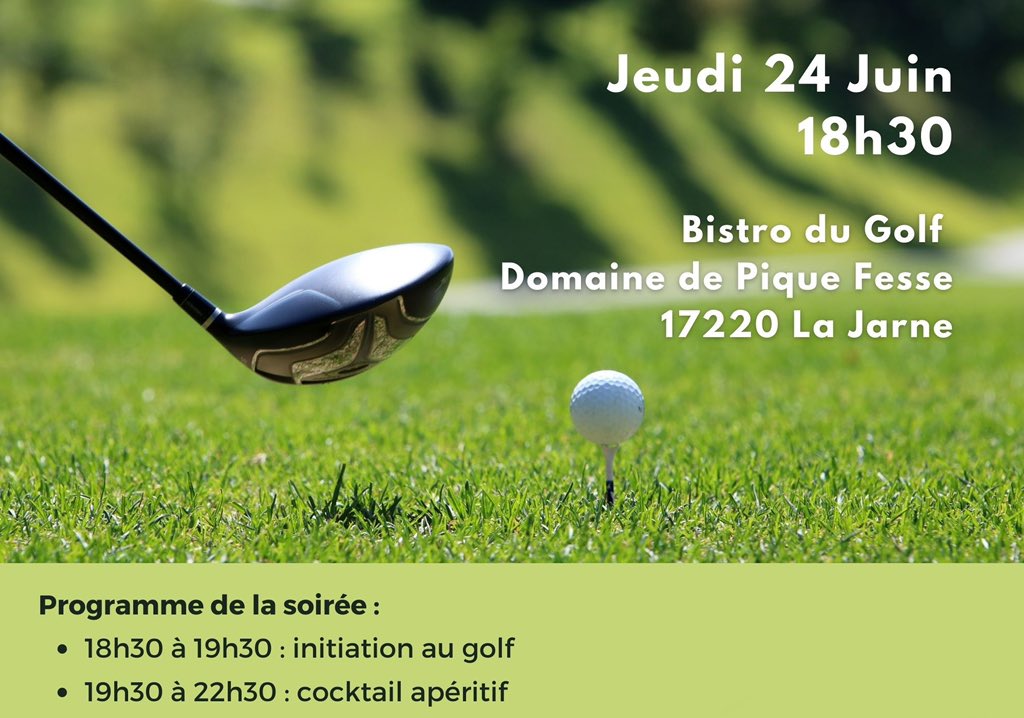 Ça va swinguer demain pour les communicants.
RV jeudi soir sur le Green de La Jarne #golflarochellesud