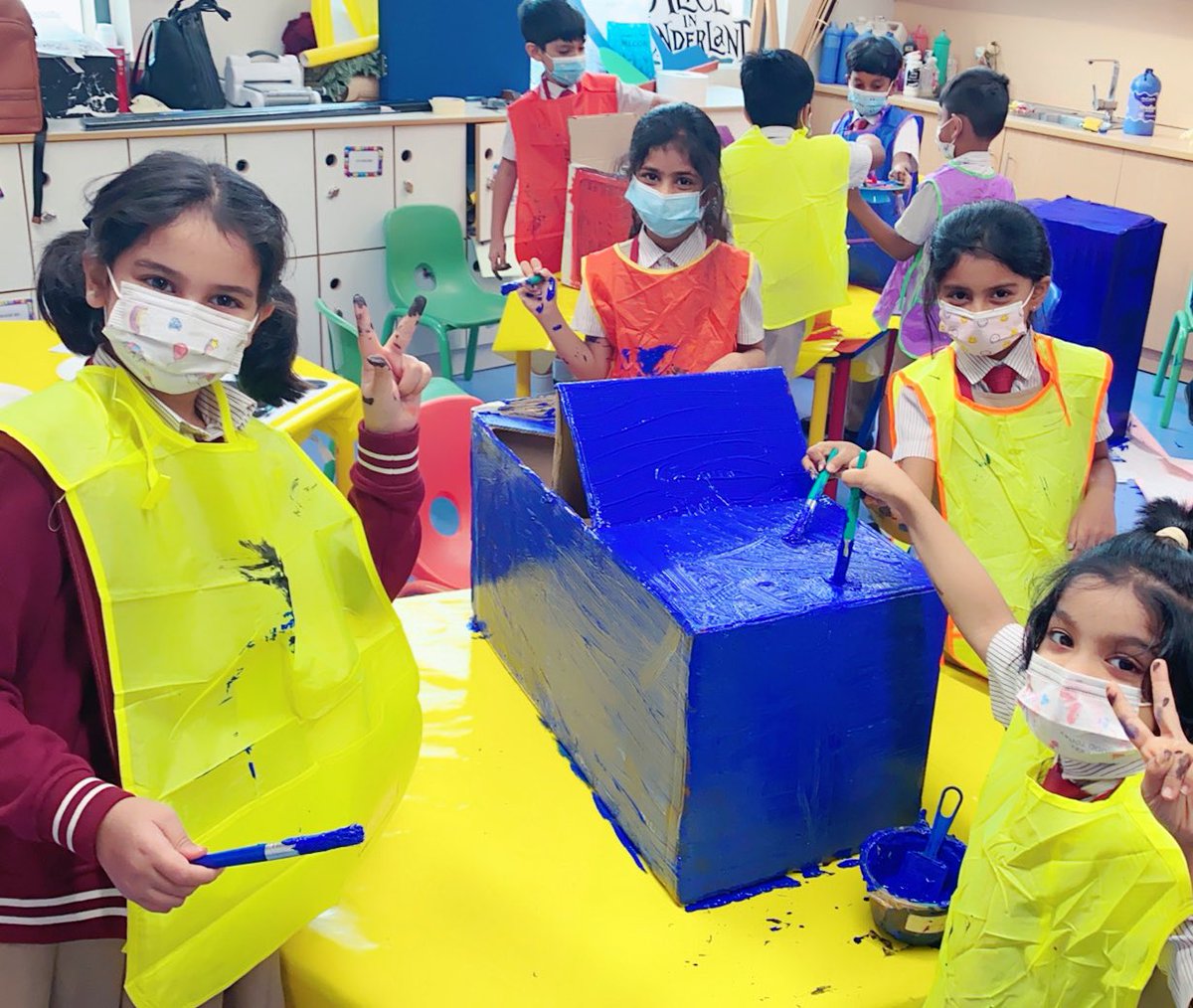 PBL Day1- Red, yellow or blue? Choose the car you like the most! Students of grade 2 exploring different colours and shapes to create vehicles out of recycling materials in their art class #Projectbasedlearning <a href="/gemsnms_alkhail/">GEMS NMS Alkhail</a> <a href="/Fatima_Martin/">Fatima Martin</a> <a href="/MichelleVerghe1/">Michelle Verghese</a> <a href="/SusannaPorob/">Susanna Porob</a>