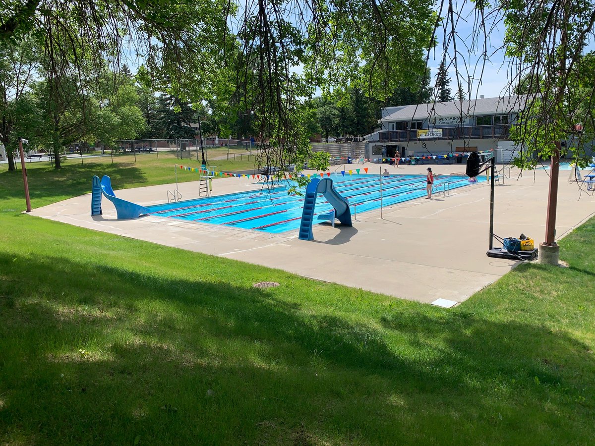 LethbridgeCity's tweet photo. It's a warm, sunny day! If you're looking for something to do and cool off, Westminster Outdoor Pool is a hidden gem! They're open today for open swim from 2-5 p.m. 

Head on over to their Facebook page to see their full schedule! https://t.co/sWvHudo7OH 
https://t.co/4Wg5mmZGxT https://t.co/fJbuSehZPt
