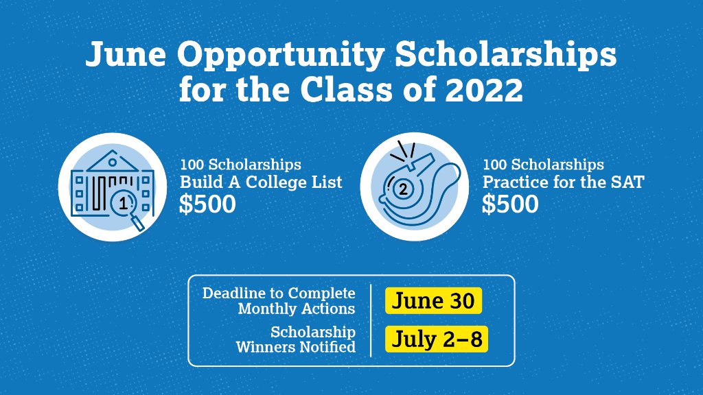 Rising seniors can qualify for these #OpportunityScholarships in June. Completing these college planning steps will also keep you in the running for a $40,000 scholarship. spr.ly/6015yuHiD