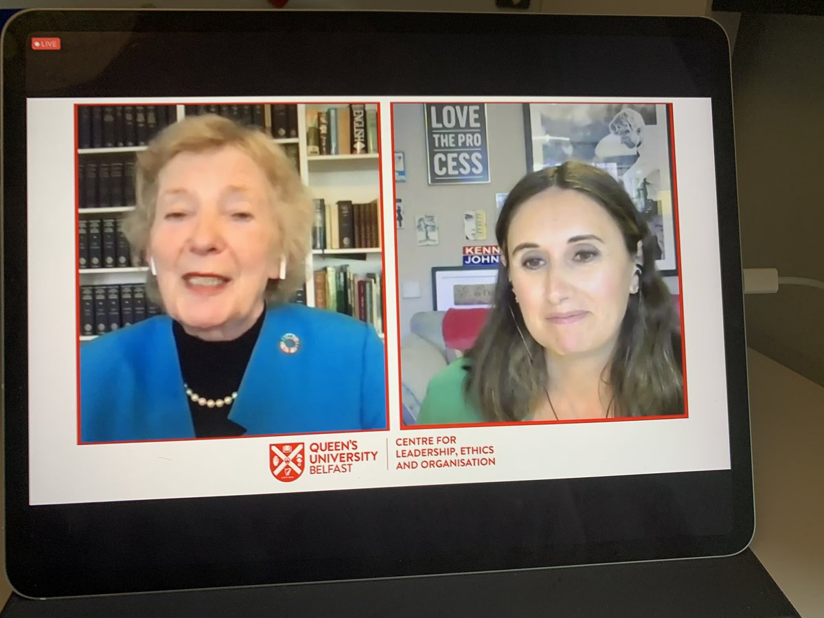 Little screenshot from earlier when we got to hear about #MaryRobinson’s Podcast ‘Mother’s of Invention’ Thx to @NaoisePMcDevitt for the pic @cleoqub @Sar2Shirley  @MothersInvent