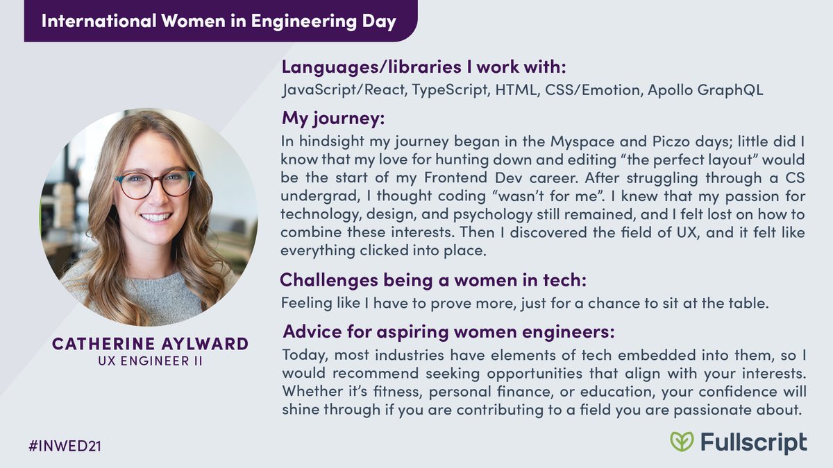 Happy International Women in Engineering Day 👩‍💻

'In a profession primarily dominated by men, how can we inspire women from diverse backgrounds to pursue a career in #engineering? We have to start by sharing our stories.'
tiny.cc/fgk2uz

#INWED2021
#EngineeringHeroes