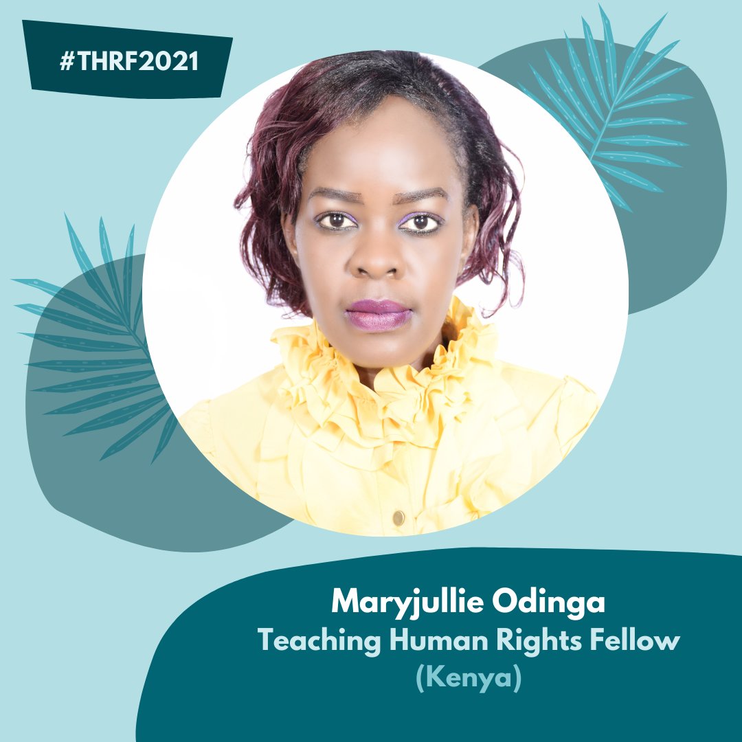 thehumanpro's tweet photo. Our #THRF2021 : Maryjullie Achieng’, is an educationist by profession. She has experience in Educational project researches focusing on access to girl child Education and building capacity in gender equality and women’s human rights in higher education institutions. 💐 https://t.co/zh6eYsp2sx