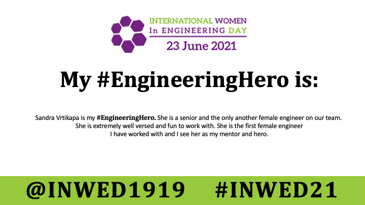 Today is ​International Women in Engineering Day (<a href="/INWED1919/">INWED</a>) brought to you by the <a href="/WES1919/">Women's Eng. Society</a>! 

#INWED2021 celebrates the amazing work that women engineers around the world are doing like <a href="/SecureKey/">SecureKey</a>'s, Talwinder Kaur (Software Engineer).

Talwinder is our #EngineeringHero!