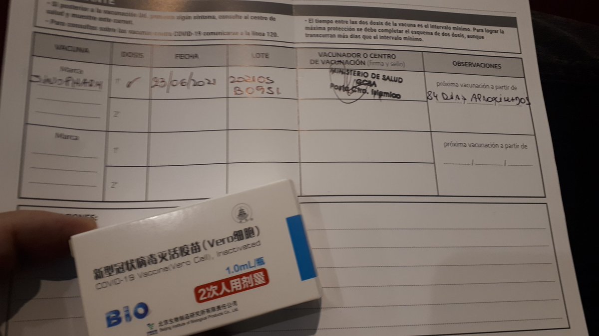 Habemus vacuna carajo! Llegué invicto y ahora solo resta aguantar el resultado 15 días más! Viva Perón!
