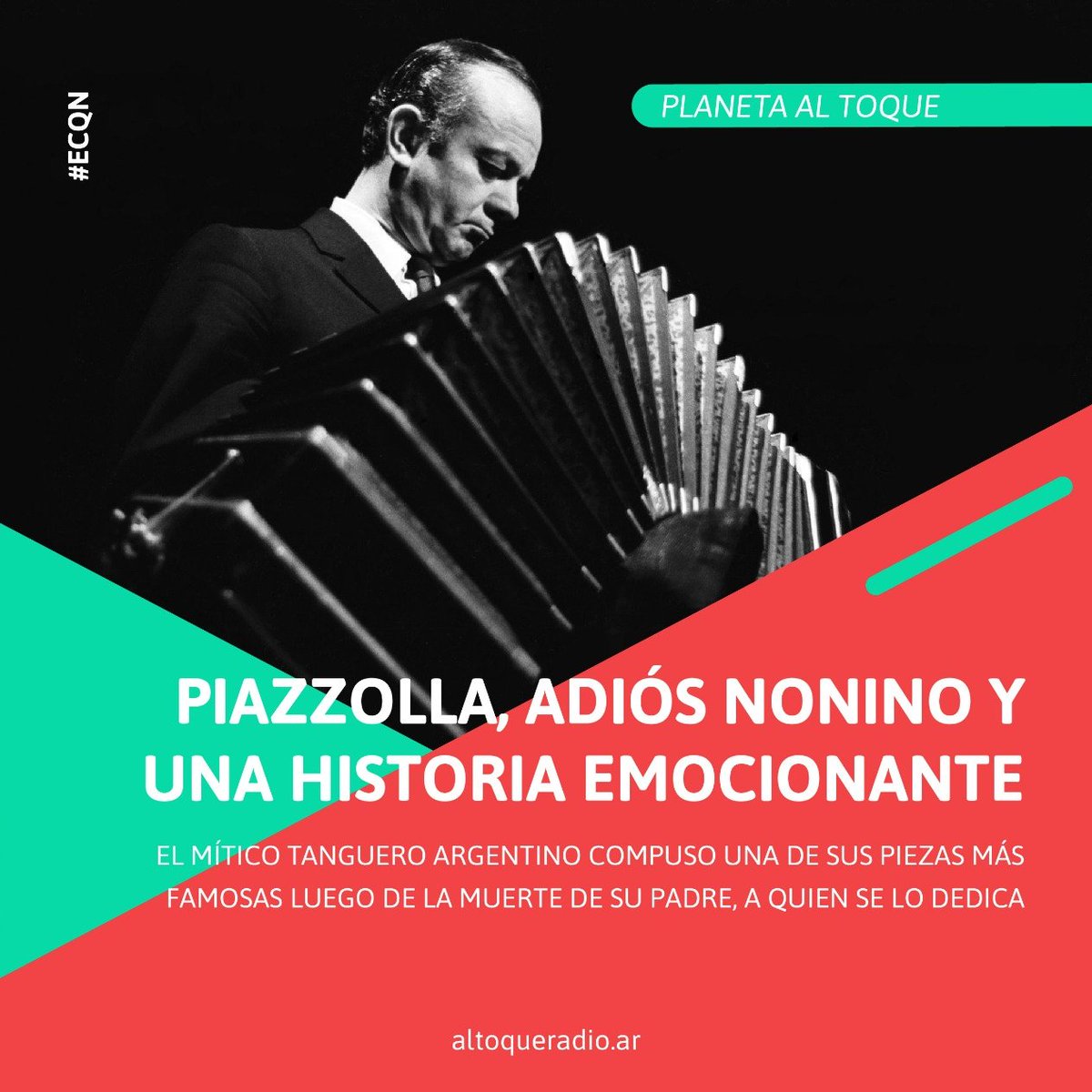 fmaltoque's tweet photo. #ECQN 🎼 | En #PlanetaAlToque, @DarioBarto120 y @BrunoArico recuerdan a Astor Piazzolla y la particular historia sobre la composición de una pieza clásica del tango argentino: "Adiós Nonino". ¡Prendete a la 101.9 o escuchanos por https://t.co/ufhYED5RKe! 🎶 https://t.co/e0SKsn5Aut