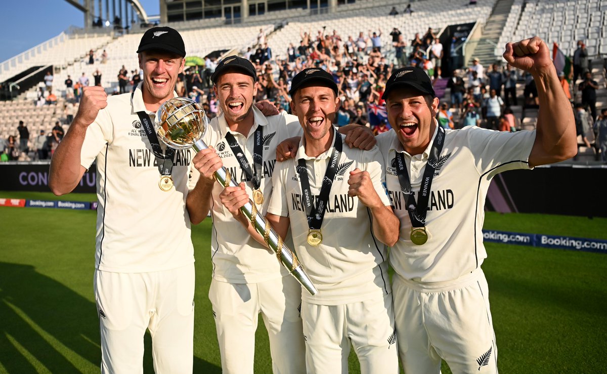 ICC's tweet photo. The @BLACKCAPS pace quartet 🤩

#WTC21 Final | #INDvNZ https://t.co/rEYGoVqX9w