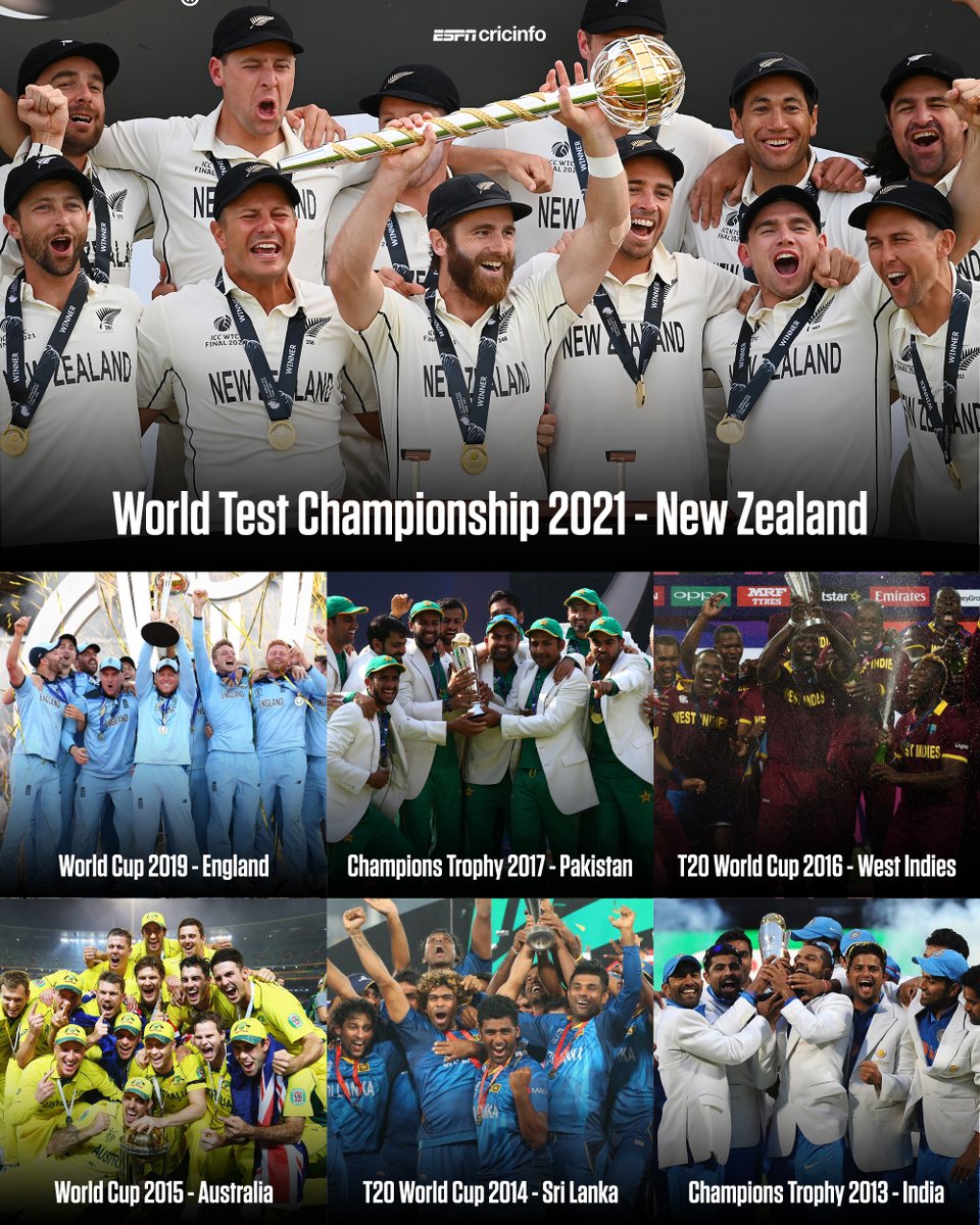 The last seven ICC men’s tournaments have had seven different champions! 🤯