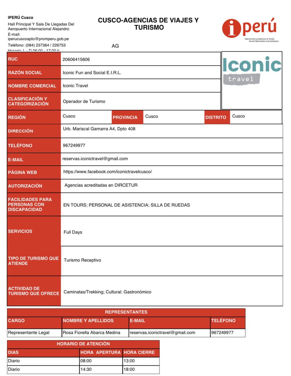 IconicTravel4's tweet image. Ahora puedes buscarnos en #iperu 👌🏻
#iconictravelcusco #turismointerno #turismoreceptivo
🇵🇪nuestro compromiso es ser cómplices de las aventuras de nuestros pasajeros🇵🇪

#VIAJEDEPATASENTREPATAS🐾

Contáctanos para mayor información 
📲 967249977 
📩reservas.iconictravel@gmail.com