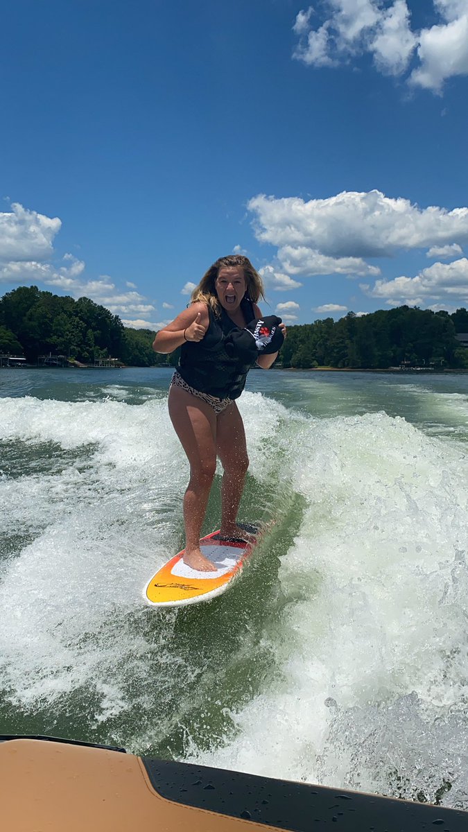 Surfing Lake Lanier last week with my my fellow 5th grade teachers. #hastyletthedogsout @kate_messerly <a href="/SandiHarrison22/">Sandi Price Harrison</a> <a href="/MRegan0123/">Dr. Rosario-Regan</a> <a href="/Beth_Coryell/">Beth Coryell</a>