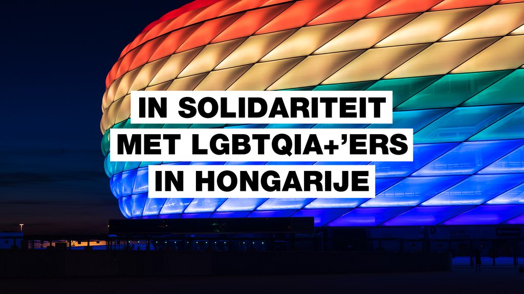 groenlinks's tweet photo. Daarom doen we mee aan deze actie: deel de felste pridebeelden en regenboogkleuren met de hashtag #UEFA en #GERHUN.

Zo kleuren we deze EK-wedstrijd digitaal in regenboogkleuren en geven we een duidelijk signaal af richting UEFA. Doe je ook mee?

🏳️‍🌈🏳️‍🌈🏳️‍🌈🏳️‍🌈🏳️‍🌈🏳️‍🌈🏳️‍🌈🏳️‍🌈🏳️‍🌈 https://t.co/RkFHBnVoEV