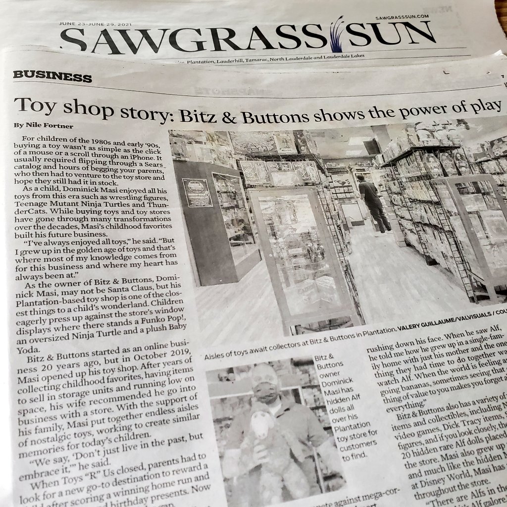 Nile_Fortner's tweet image. The #toy story continues over @BitzandButtons 🧸🪀

👀 at my #article on #BitzandButtons #ToyStore in the #June 23-29 '21 #newspaper of the @SunSentinel @SawgrassSun where it features the 🤑 of #toys, what they offer, etc. ☀️📰

📸 By @Valvisuals

#Link ⬇️
sun-sentinel.com/entertainment/…