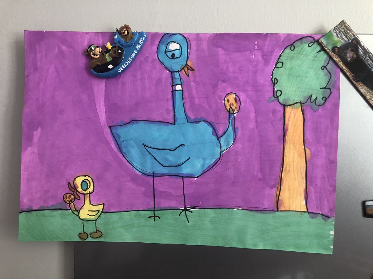 koelschew's tweet photo. @MoWillems my kids LOVE your books, and my 7 year old has been relentlessly practicing her Piggie, Gerald, and pigeon drawings. My jaw dropped when I saw this one. Thank you for the creative inspiration! https://t.co/BU4KrO3NGY