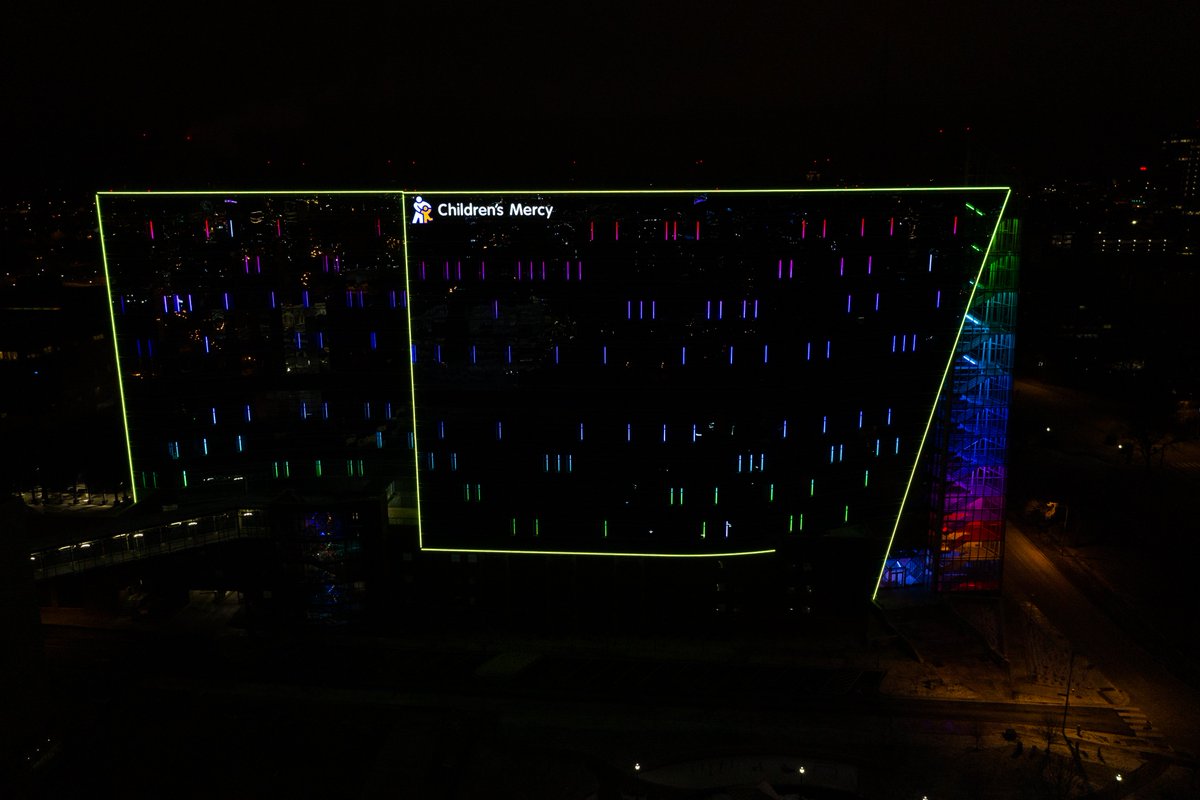 June is #Pride Month and to celebrate our commitment to creating a world of well-being for ALL children, we’ve lit the <a href="/ResearchCM/">Children's Mercy Research Institute</a> up in rainbow colors. #Pride2021    #LoveWill