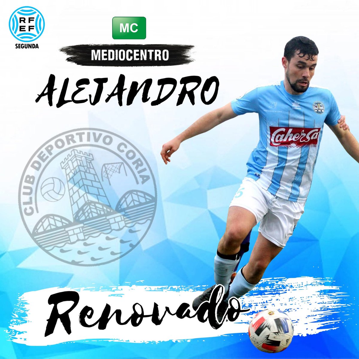 📢 | OFICIAL | RENOVACIÓN

👉🏻 <a href="/AlexHdez1996/">Alejandro</a> (Telde, 1996), continuará una temporada más en el conjunto cauriense.

💙 El mediocentro canario ha sido titular indiscutible para Rai esta temporada ¡La auténtica salsa canaria seguirá en la medular celeste!

#NoDejesDeSoñar