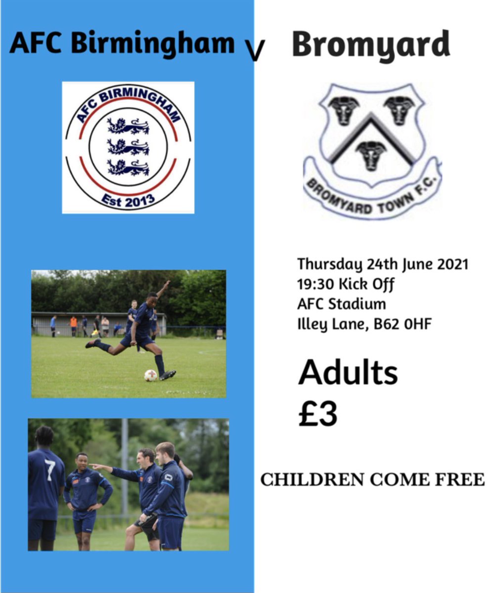 Tomorrow we welcome <a href="/BromyardTownFC/">Bromyard Town FC</a> to the AFC Stadium. All supporters welcome children enter for FREE!