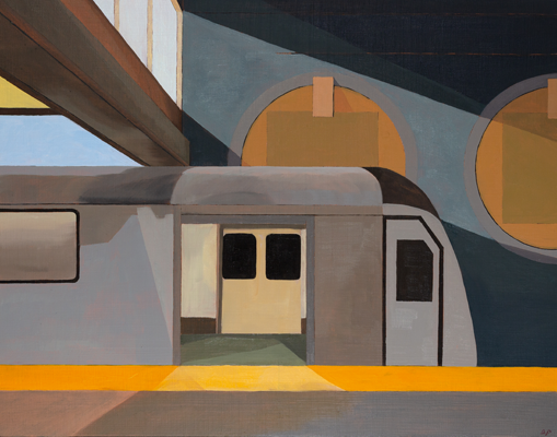 ExileSocial's tweet photo. "In the centre of town, the rich ride north-south and the poor ride east-west. That's true as far as it goes. It goes pretty far. Don't look at your map. Listen." 

Exile 43.4 

Words by Joe Fiorito 
Painting by Diogo Pinheiro 
#art #painting #Toronto #story #ttc https://t.co/DAhVbLnibg