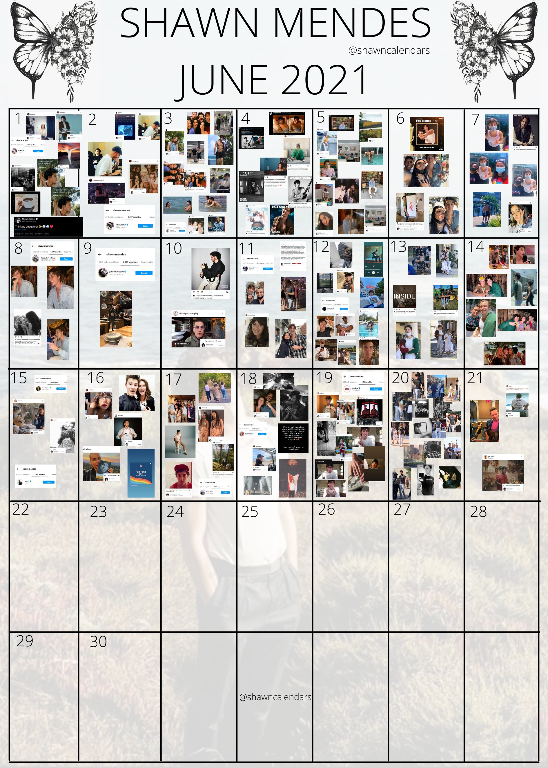 Shawn Mendes calendars (shawncalendars) / Twitter