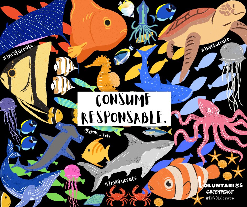 gpmx_vols's tweet photo. La pesca y consumo de manera excesiva, están ocasionando una desproporción en la reproducción de animales marinos. 
#ConsumeResponsable #InVOLúcrate https://t.co/rczu6JQ40T
