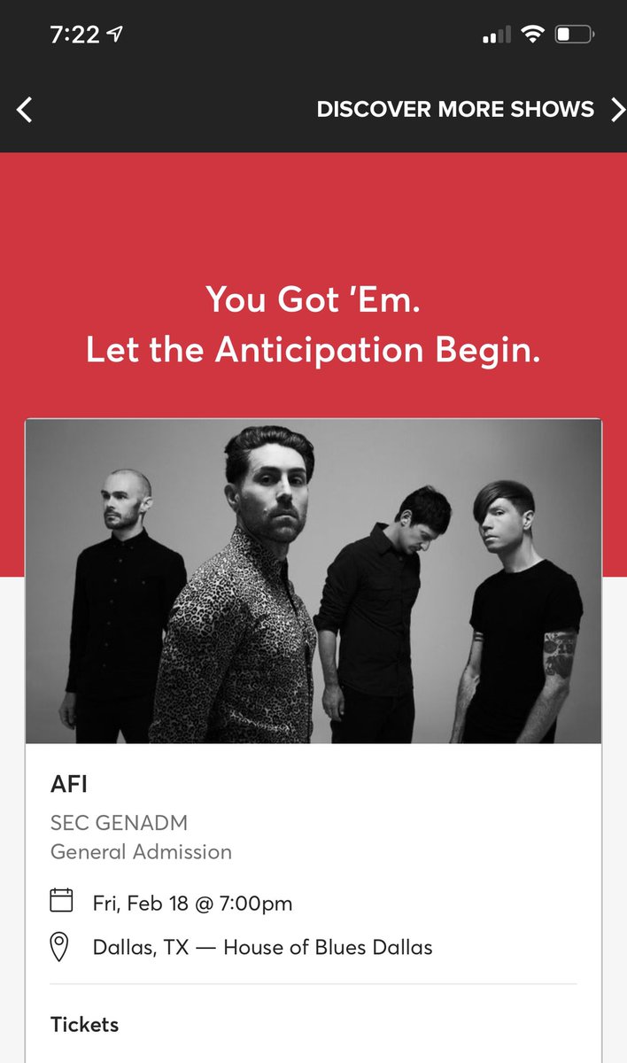 vlhedger111's tweet photo. So ready for this and live music again!! 😁 @AFI https://t.co/VcxdVhCbLQ
