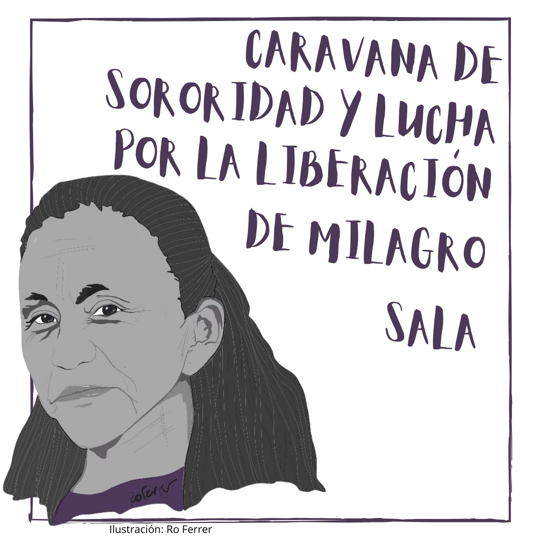 CaravanaMSala's tweet photo. #LibertadAMilagroSala 
Vamos reuniendo fuerzas para gritar juntes por la Libertad para Milagro!! Basta de Justicia Patriarcal y Antipopular!

Gracias @RoFerrerIlustra 💜💚🔥

#NosotrasRevolucionamos

@mmlamoyano @ColectivoNUM @cyngarciaradio @RoFerrer5 @PaulaMaffia https://t.co/e1tVB6TdGB