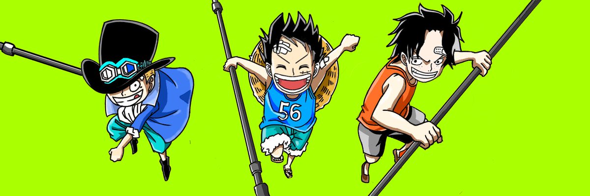ローリング V Twitter 三兄弟描いてヘッダーにした ワンピース イラスト ルフィ エース サボ