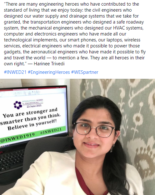 BurnsMcDonnell's tweet image. “There are many engineering heroes who have contributed to the standard of living that we enjoy today...They are all heroes in their own right.” — Harinee Trivedi   #INWED21 #EngineeringHeroes #WESpartner