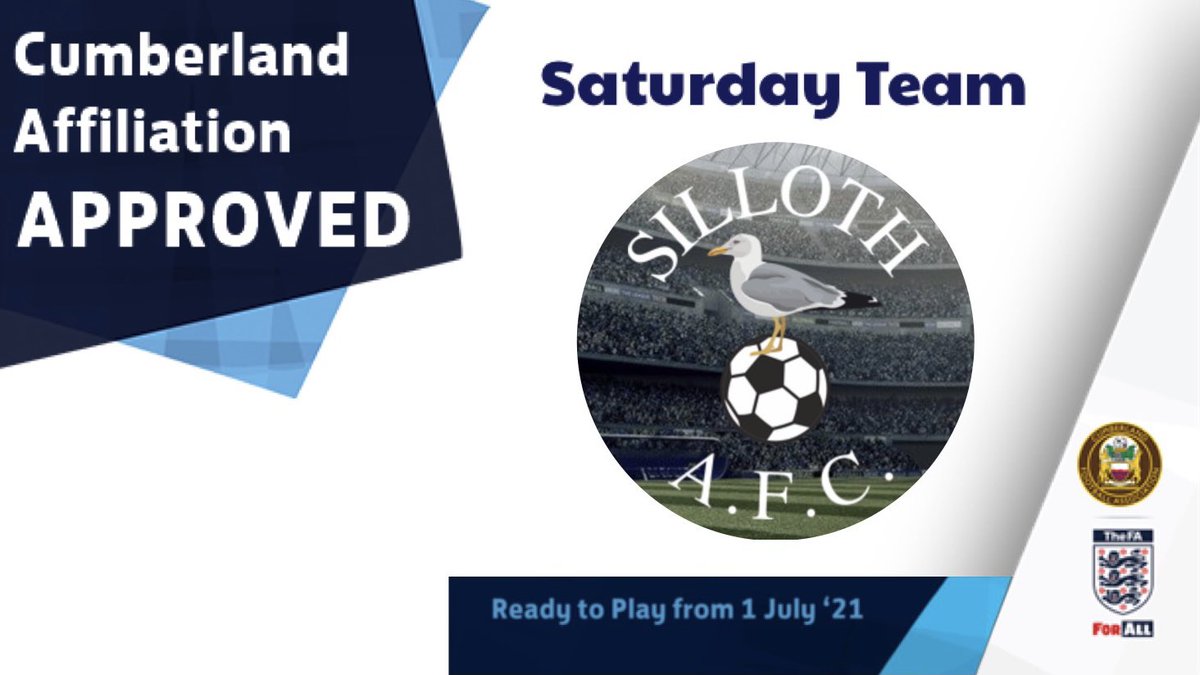 CumberlandFA's tweet photo. SILLOTH AFC | The Saturday Team have completed the #ClubAffiliation process & are approved for Season 2021-22!
#CumberlandFootball #ClubMembership complete β
This means from 1st July, @sillothafc can play friendlies, tournaments & league fixtures & are #ReadyForSeason2021 π https://t.co/f2Dsd54gZU