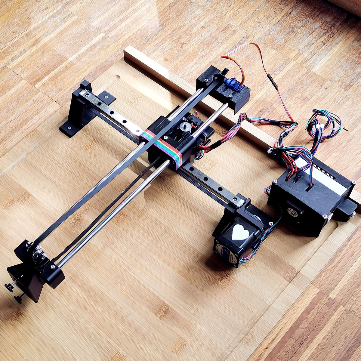 Maik Groß (@thatsmaik) on Twitter photo Finally! DIY Pen Plotter time! 🌈🖍️
With rainbow colors as political statement haha.
The project is a modified version of the <a href="/MachinesDiy/">DIYMachines</a> pen plotter. ❤️
#penplotter #diy #Arduino #opensource #prototyping Finally! DIY Pen Plotter time! 🌈🖍️
With rainbow colors as political statement haha.
The project is a modified version of the <a href="/MachinesDiy/">DIYMachines</a> pen plotter. ❤️
#penplotter #diy #Arduino #opensource #prototyping