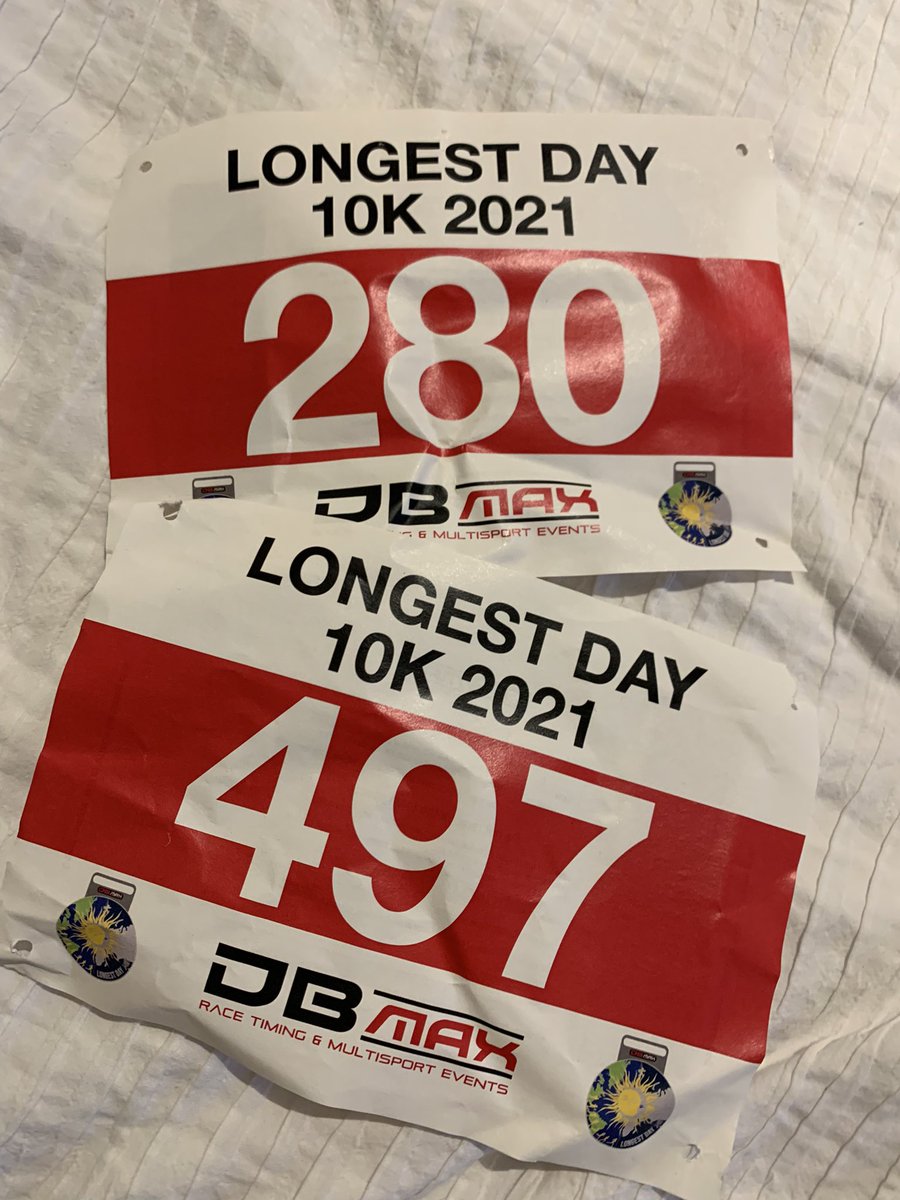 Great Longest Day 10k event run superbly by @dbmaxevents again.
Mrs F and I crossed the finish line together 😀