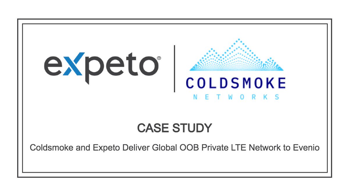 expetowireless's tweet photo. Coldsmoke Networks recently used Expeto’s #NeXtworking solution with @Opengear devices on @awscloud to create a #PrivateLTE network for Evenio Networks, providing secure and reliable remote out-of-band access to critical network operations. Read on here: https://t.co/k2qe7aEjd1 https://t.co/Fgwawp8DGY