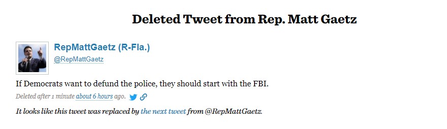 jeffreyasites's tweet image. Matt Gaetz is:

-on the committee overseeing the FBI
-&quot;joking&quot; about defunding the FBI
-under investigation for sex trafficking by the FBI

RIDICULOUS.

@GOPLeader and @Jim_Jordan, even you have to draw the line somewhere. Remove Gaetz from Judiciary. Now.
