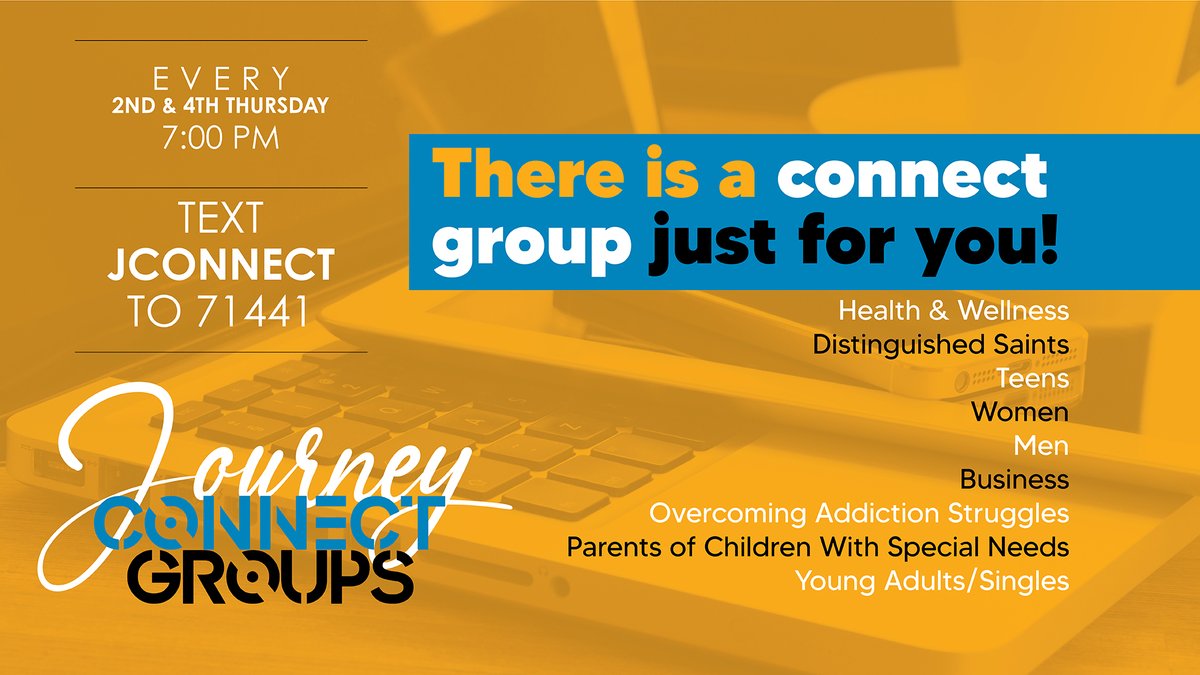 The Journey Connect Groups are happening tomorrow at 7PM! We have a group for every member of the family! Come and get connected with us!
