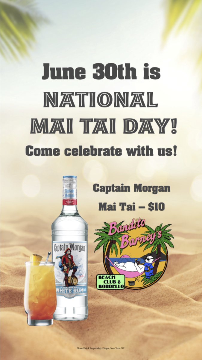 Banditobarneys's tweet photo. SAVE THE DATE: June 30th– #NationalMaiTaiDay 
#Ditos #EastDundee #DowntownDundee https://t.co/QYfm2saiFT
